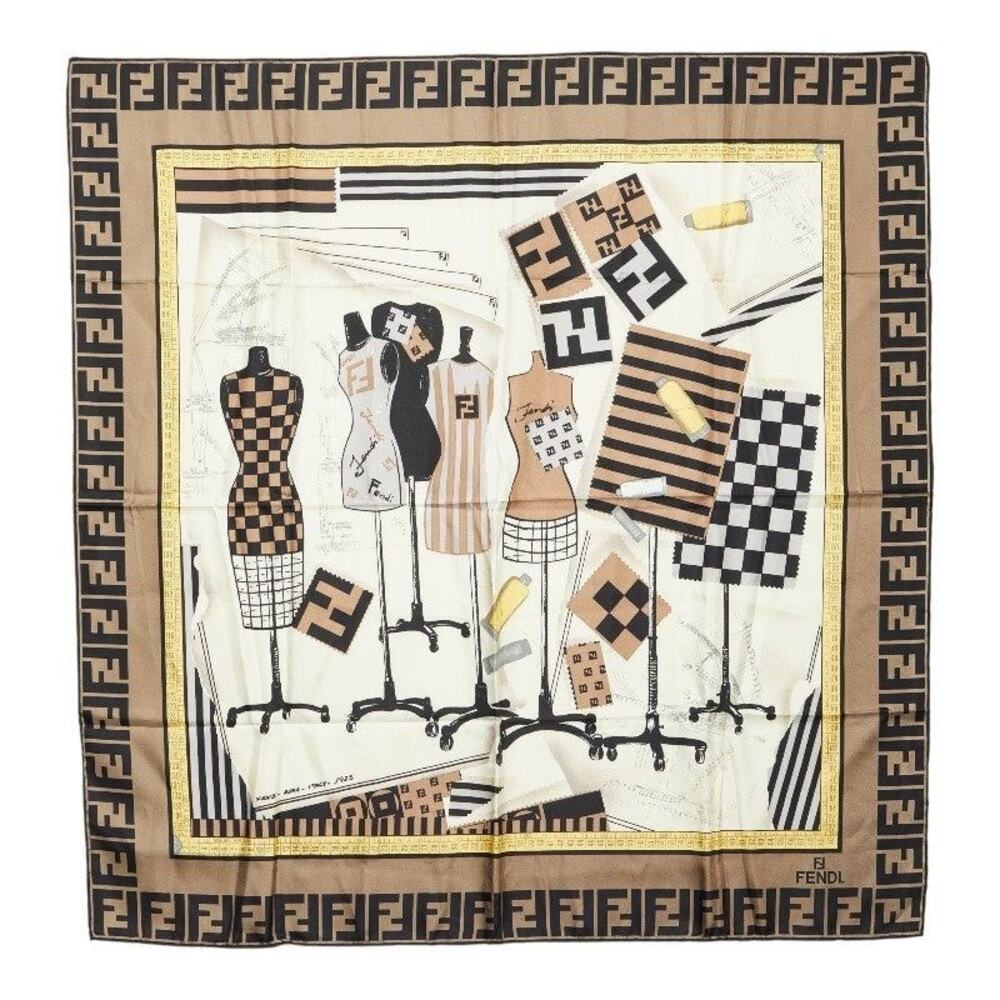 Fendi ZUCCA Torso Motif Scarf Multicolor
